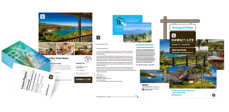 Hawaii 's life real estate offers a variety of marketing materials
