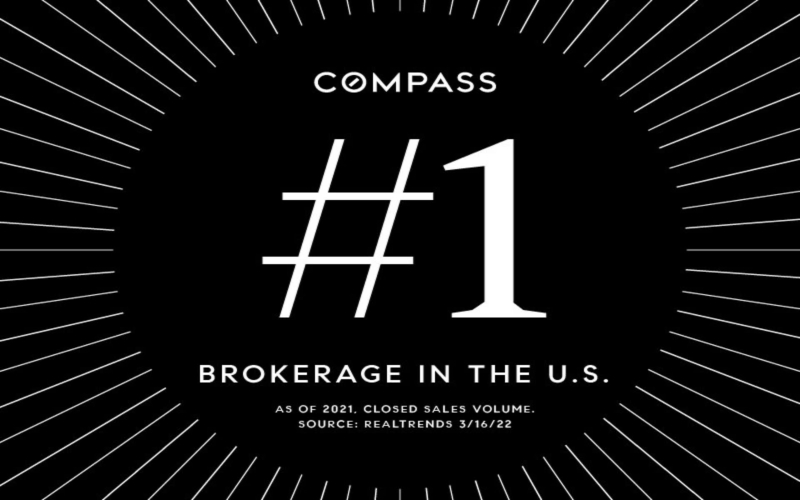 Compass No. #1 Brokerage in the United States for 2021 Sales