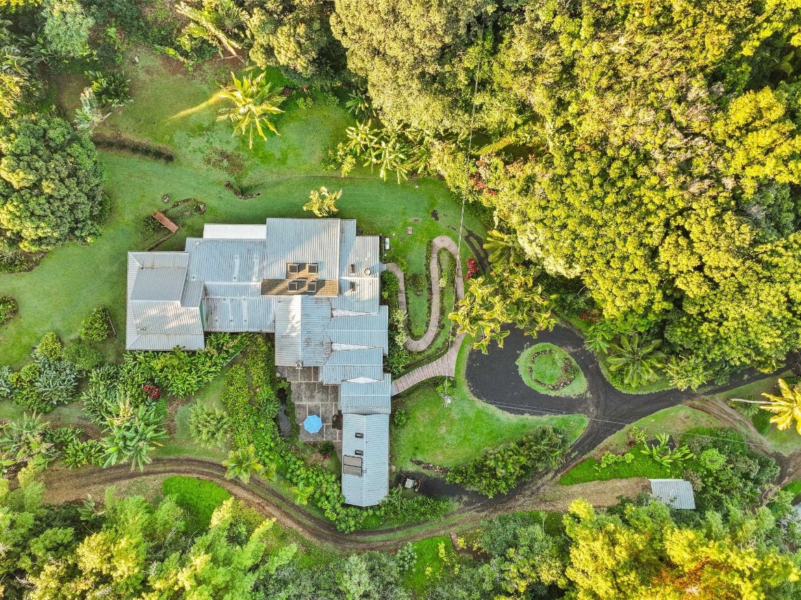 Aerial view of a house