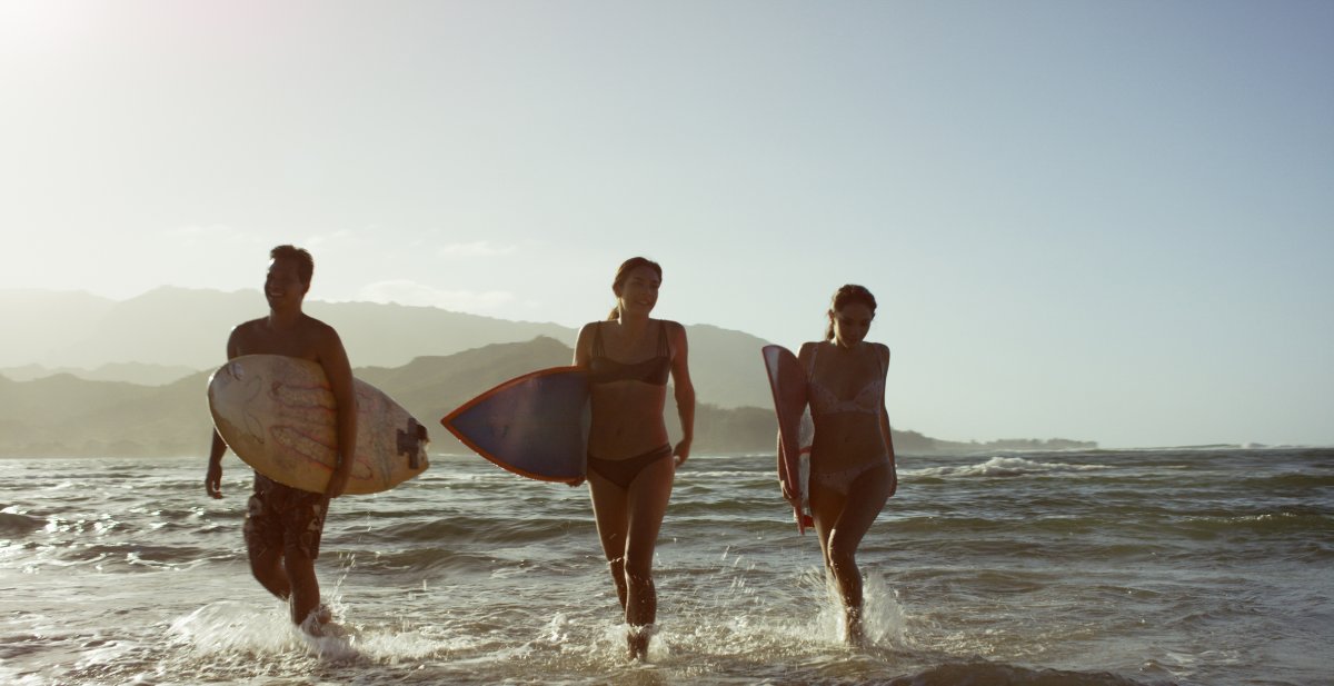 Surfing with Friends on Vacation